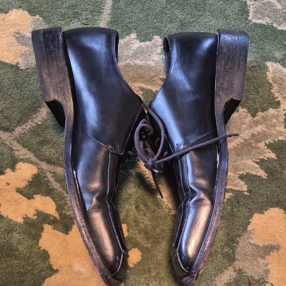 Cesare Paciotti Black Leather Lace-Up Square-Toe Oxfords main image 7